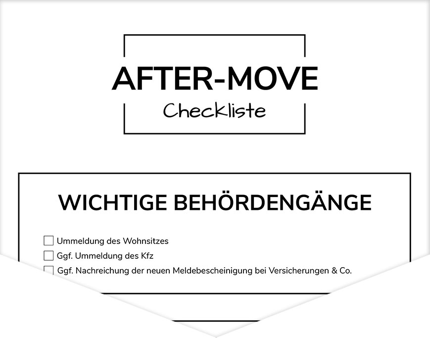 Nach dem Umzug Checkliste