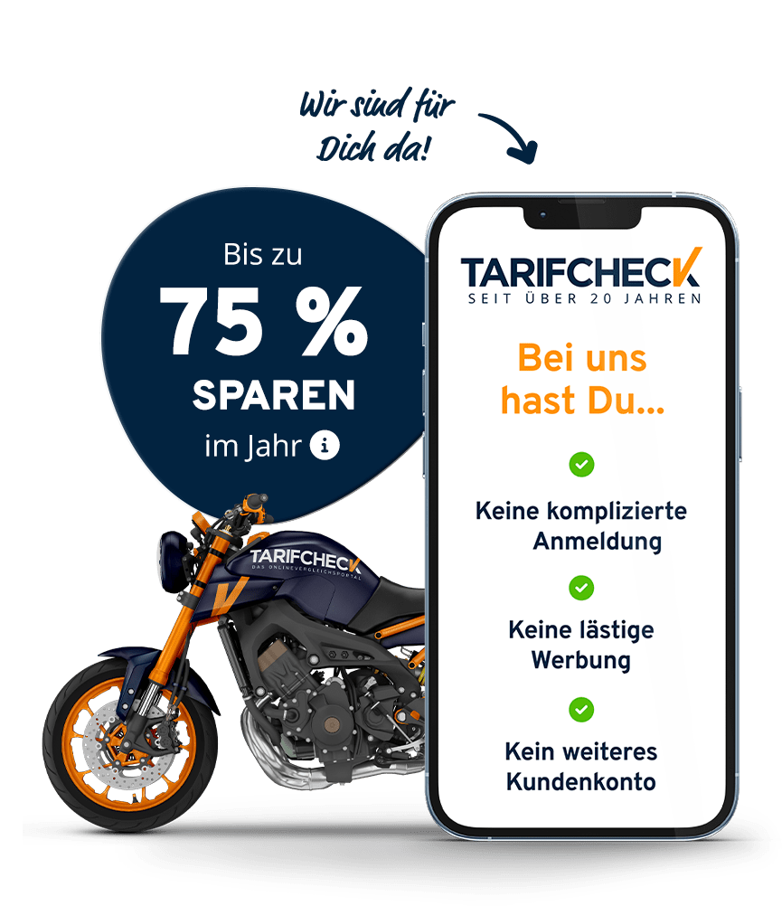 Motorradversicherung Vergleich 02/24 — bis zu 75 % sparen